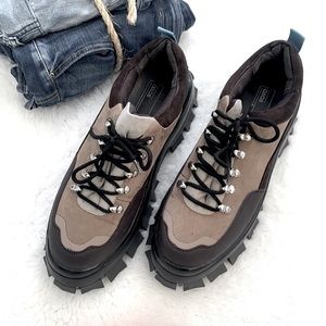 ASOS Chunky Sole Hiker Shoes Brown and Tan Size 10